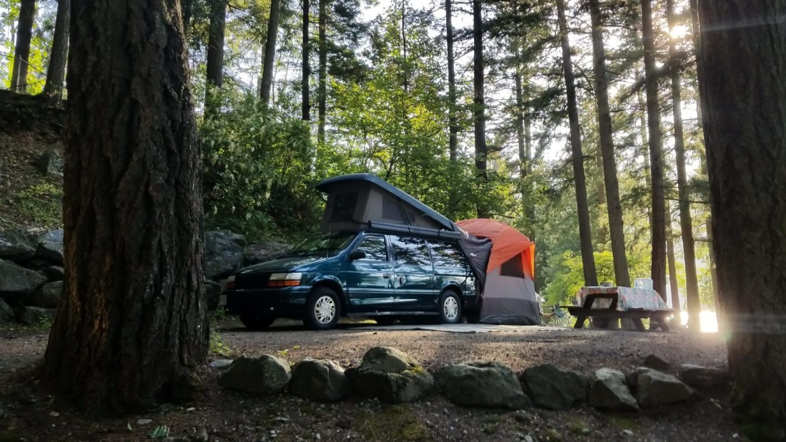 poptop camper van and tent