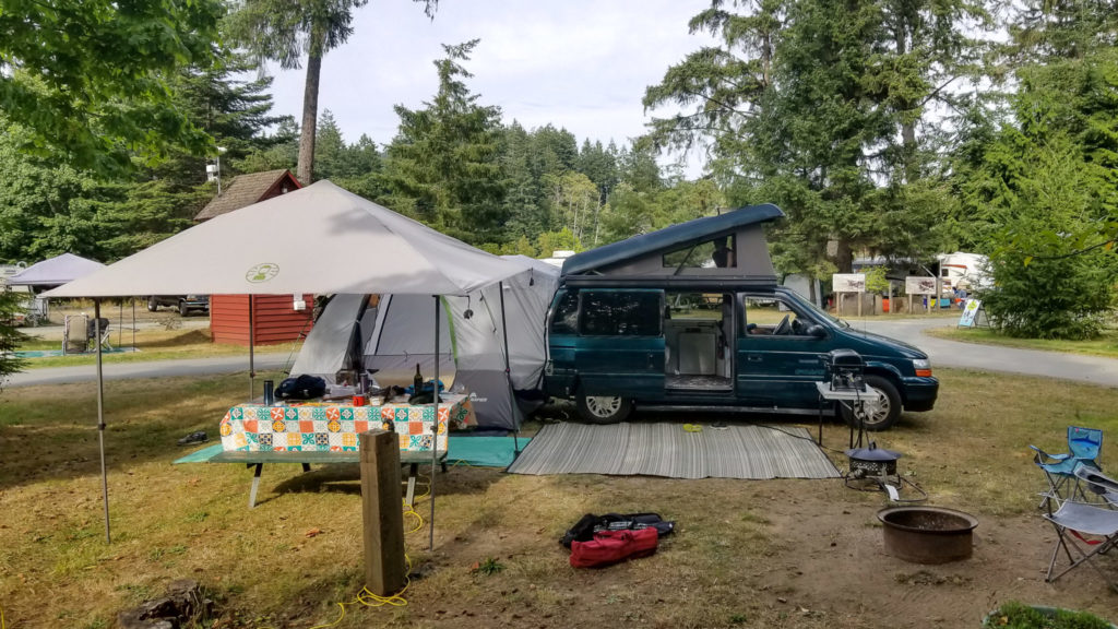 camper van at campsite