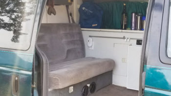 the inside of a camper van
