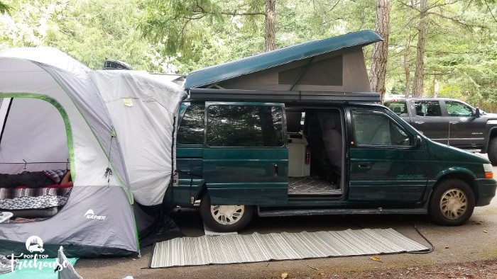 Camper Set Up with Truck