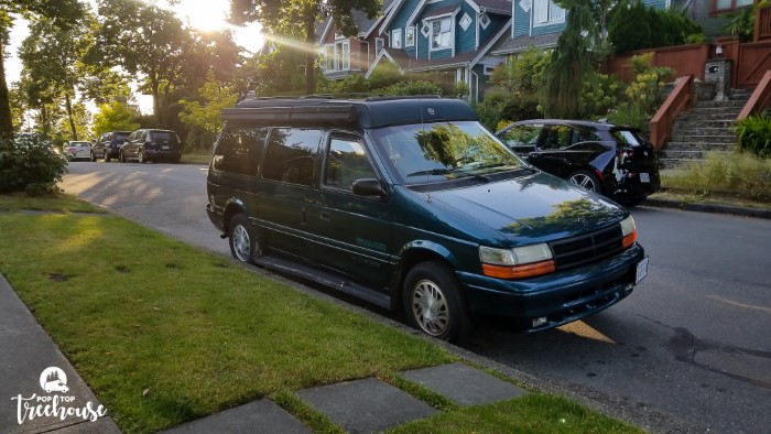 camper van parked on street