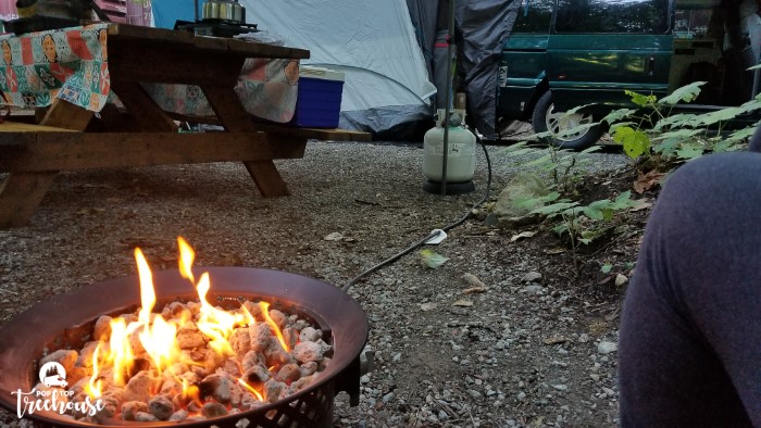 portable fire pit with propane tank