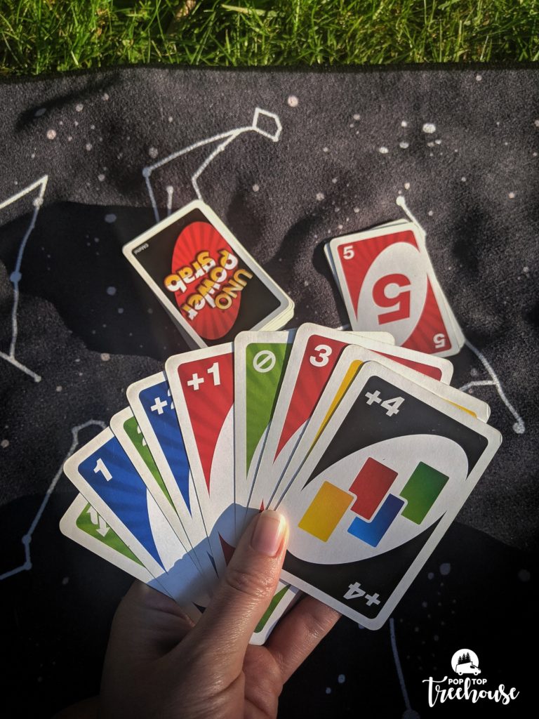 Uno while camping