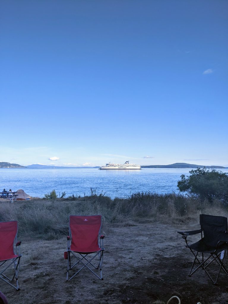 Ruckle Provincial Park ocean view with ferry