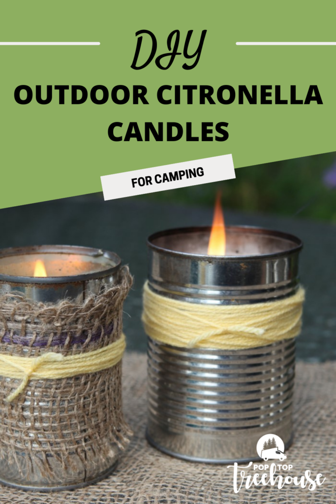 DIY outdoor citronella candles for camping
