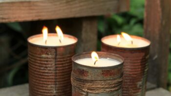 Rusty Recycled Can Citronella Candles