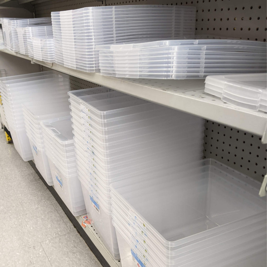 clear bins at dollar store