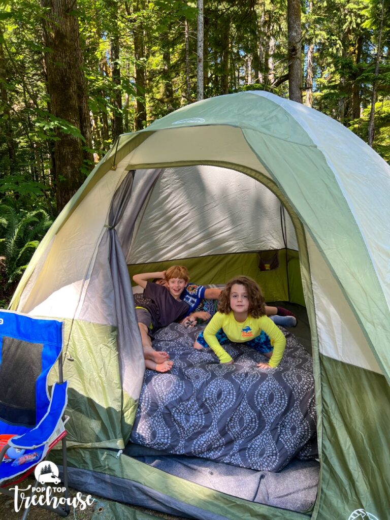 Will a queen air mattress outlet fit in a 4 person tent